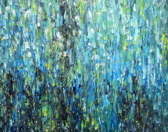 570x450 Original Acrylic Abstract Rain Painting By Cncacrylics On Etsy - Abstract Rain Painting