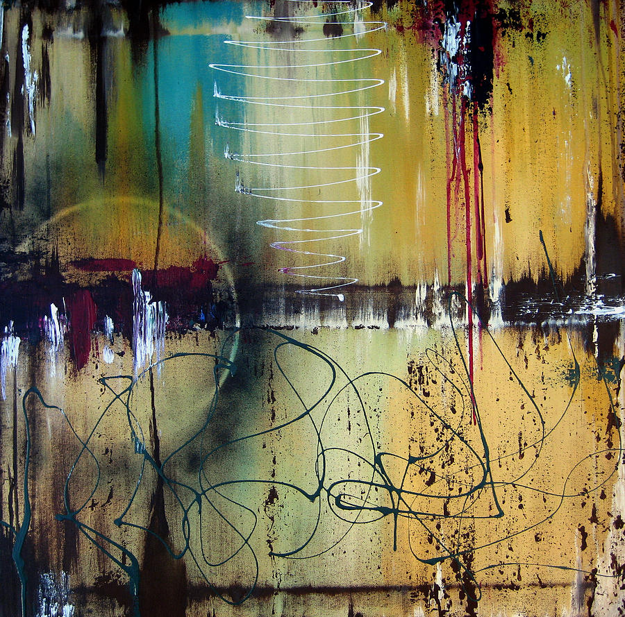 900x889 Rain Painting By Elwira Pioro - Abstract Rain Painting