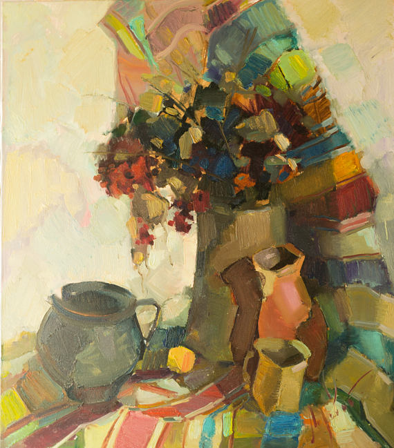 570x649 Original Oil Painting Still Life Abstract Realism Modern Art - Abstract Realism Painting