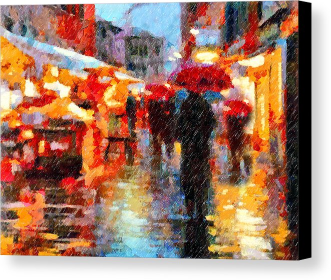 661x560 Parisian Rain Walk Abstract Realism Canvas Print Canvas Art By - Abstract Realism Painting