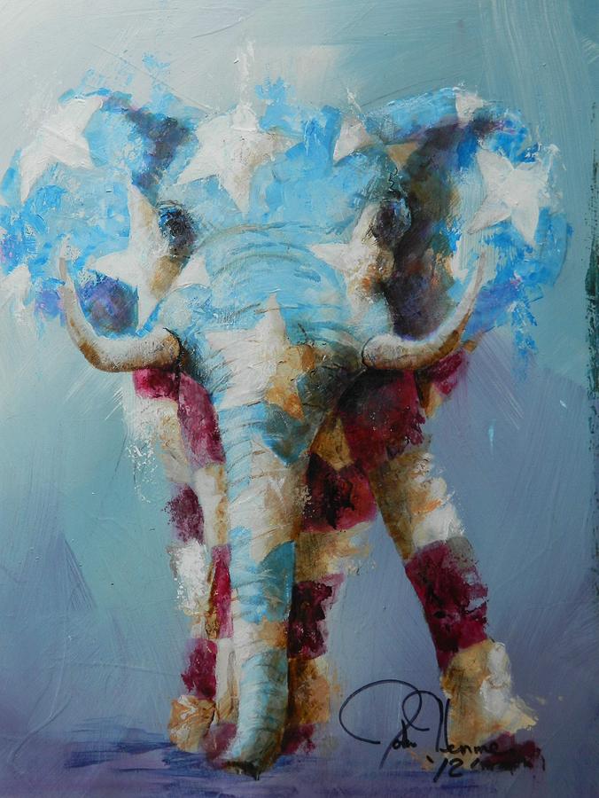 676x900 The Republican Painting By John Henne - Abstract Realism Painting