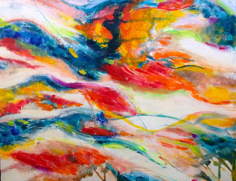 770x593 Saatchi Art Abstract River Painting By Moira Dama Smythe - Abstract River Painting