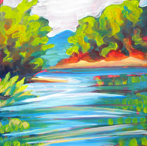 300x299 Willamette River 9 Pam Van Londen - Abstract River Painting