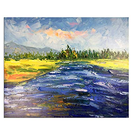 425x425 Yqm Art - Abstract River Painting