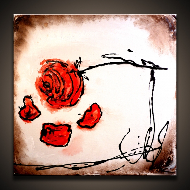 625x625 Flower Paintings Affordable Abstract Paintings Of Flowers For Sale - Abstract Rose Painting