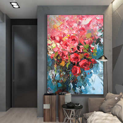 400x400 Modern Hand Painted Abstract Rose Flower Oil Painting Art Home - Abstract Rose Painting