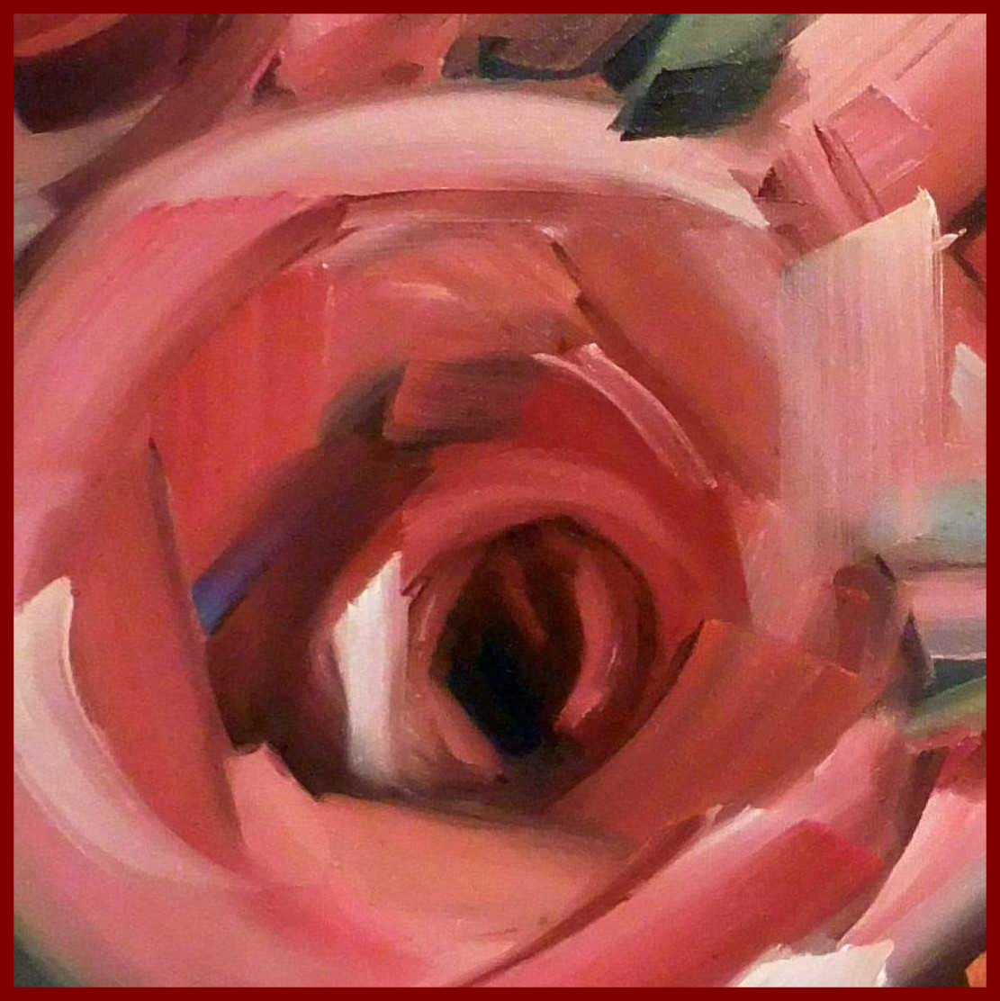 1111x1112 Stunning New Abstract Rose Painting With By Holly Van Hart - Abstract Rose Painting