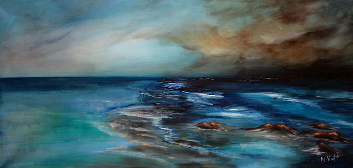 700x335 Contemporary Abstract Painting - Abstract Sea Painting