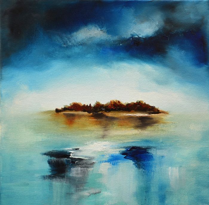 700x687 Sea Painting, Seascape, Original Painting By Niki Katiki - Abstract Sea Painting