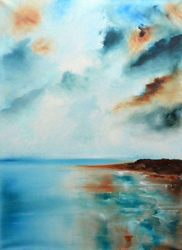 583x800 Abstract Sea Painting Calm Iii Abstract Styles - Abstract Sea Painting