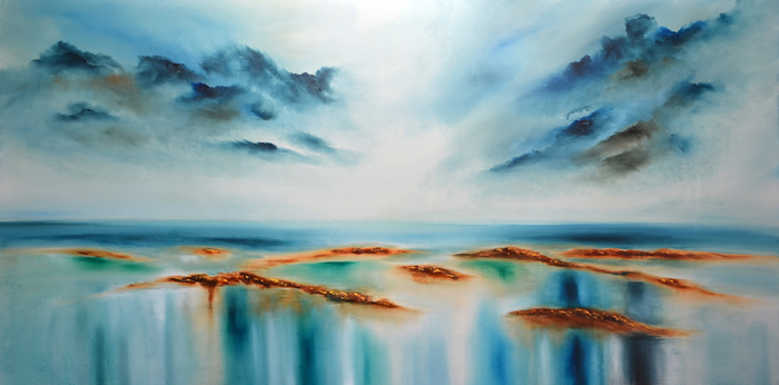 700x346 Abstract Sea Painting By Niki Katiki - Abstract Sea Painting