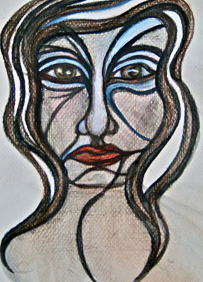 648x900 Abstract Self Portrait Painting By Ruth Edward Anderson - Abstract Self Portrait Painting