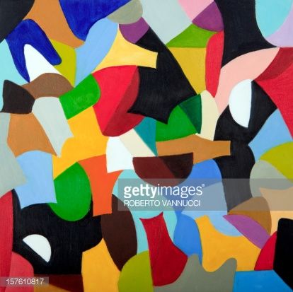 414x413 Colorful Abstract Shape Paintings - Abstract Shape Painting