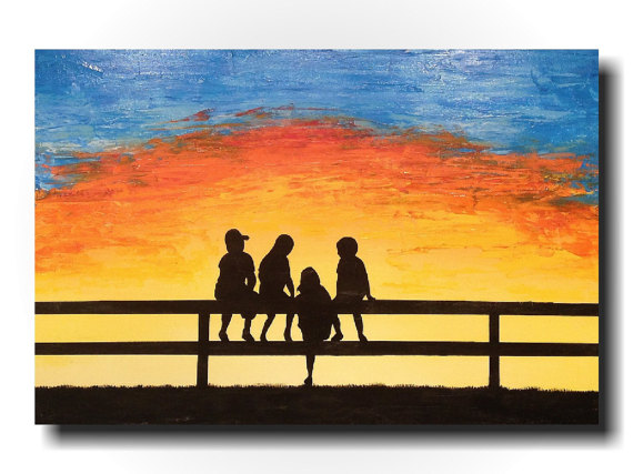 570x427 Large Artwork 24 X 36 Inches Painting By Artist Jmjartstudio Memories - Abstract Silhouette Painting