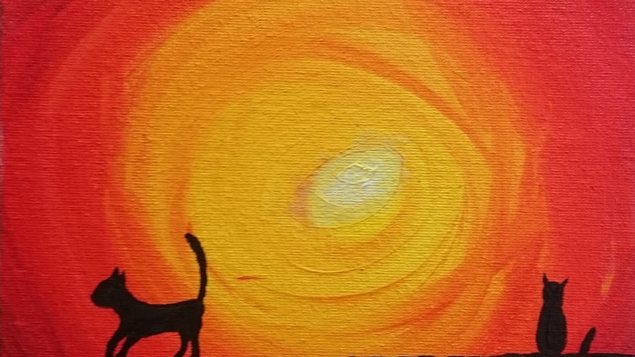 1280x720 Abstract Silhouette Cat Painting - Abstract Silhouette Painting