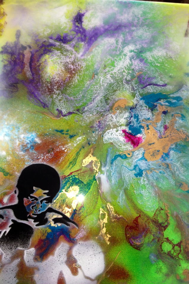 640x960 Art Mohammed Ali Abstract Silhouette Painting By. Mike Pietro - Abstract Silhouette Painting