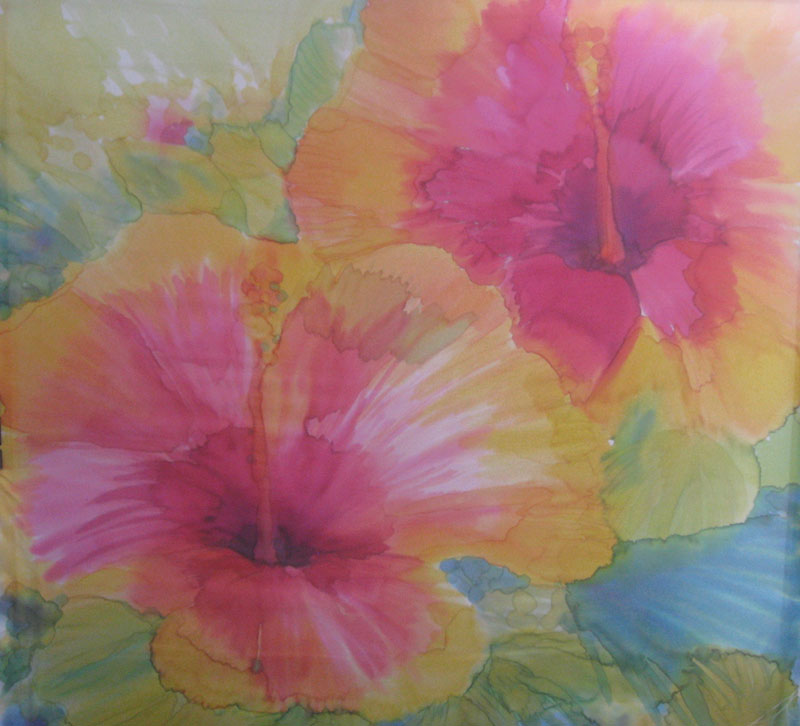 800x726 Ellen K. Gladis ~ Hand Painted Fabric Art - Abstract Silk Painting