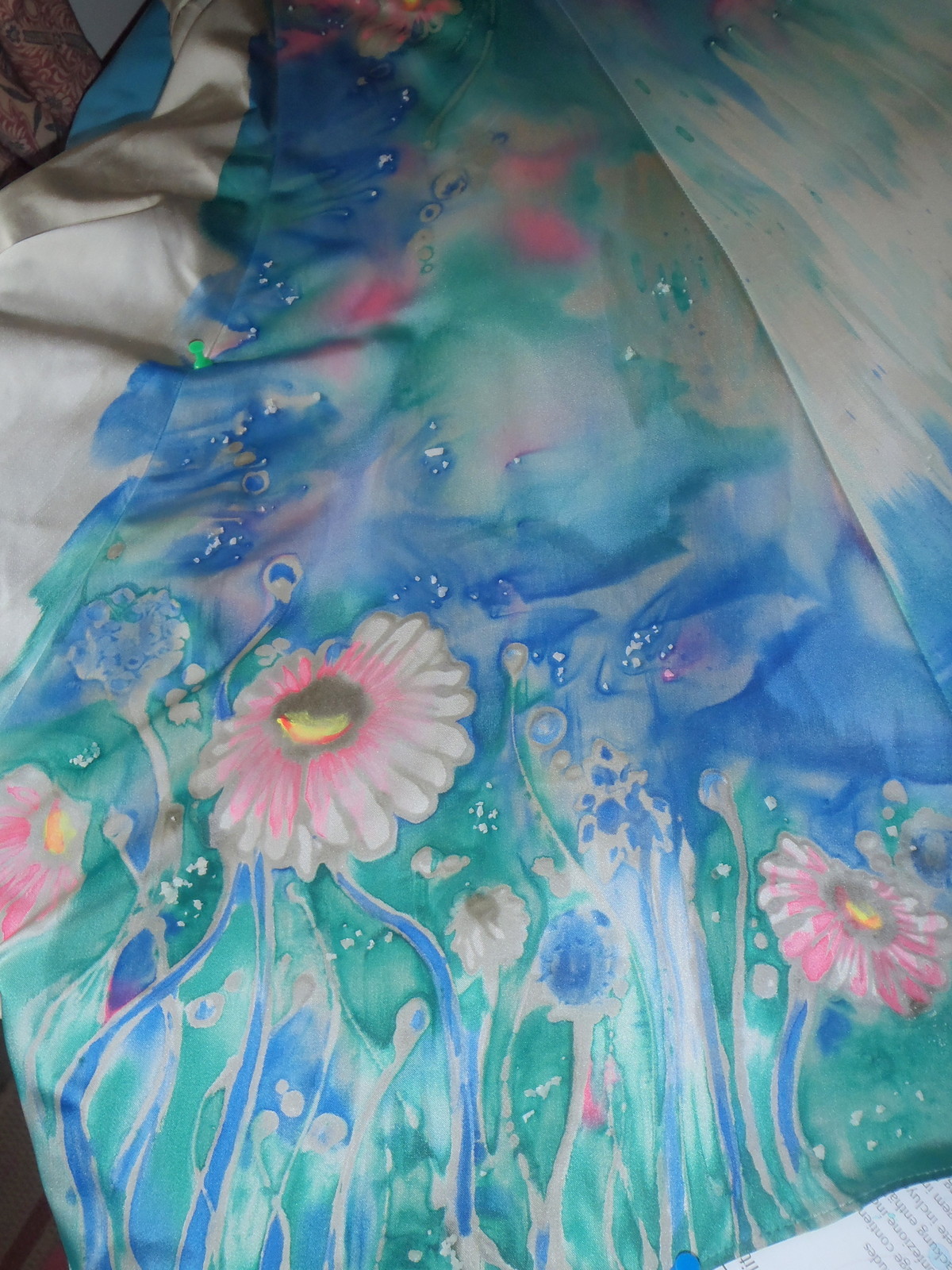 1200x1600 Hand Painted Silk Dress Body Painting By Cat - Abstract Silk Painting