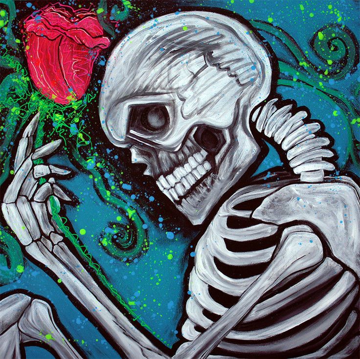 736x734 Abstract Skull Paintings Abstract Skeleton Art - Abstract Skull Painting