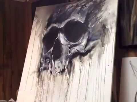 480x360 Acrylic Time Lapse Skull Painting - Abstract Skull Painting