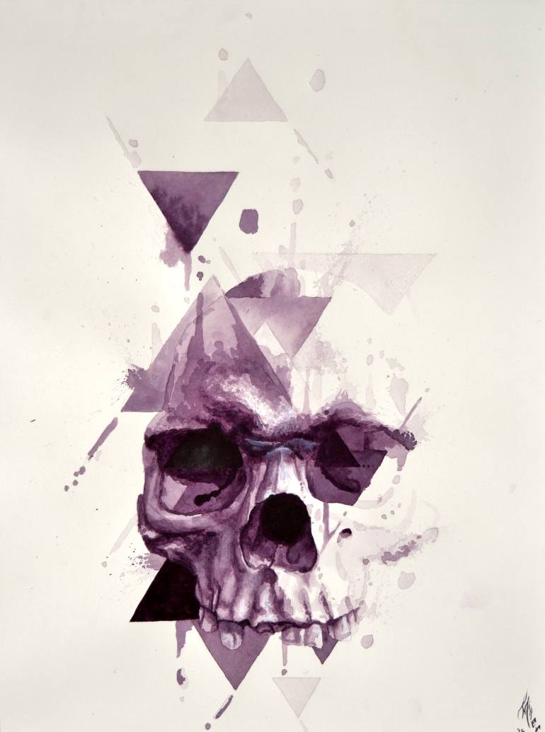 770x1035 Saatchi Art Geometric Skull Study - Abstract Skull Painting