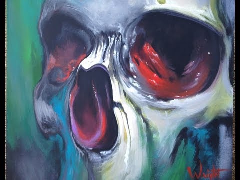 480x360 Abstract Skull Painting Time Lapse - Abstract Skull Painting