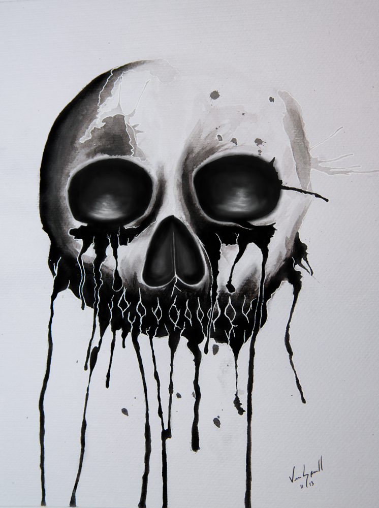746x1000 Abstract Skull Painting By Mikeversprill - Abstract Skull Painting