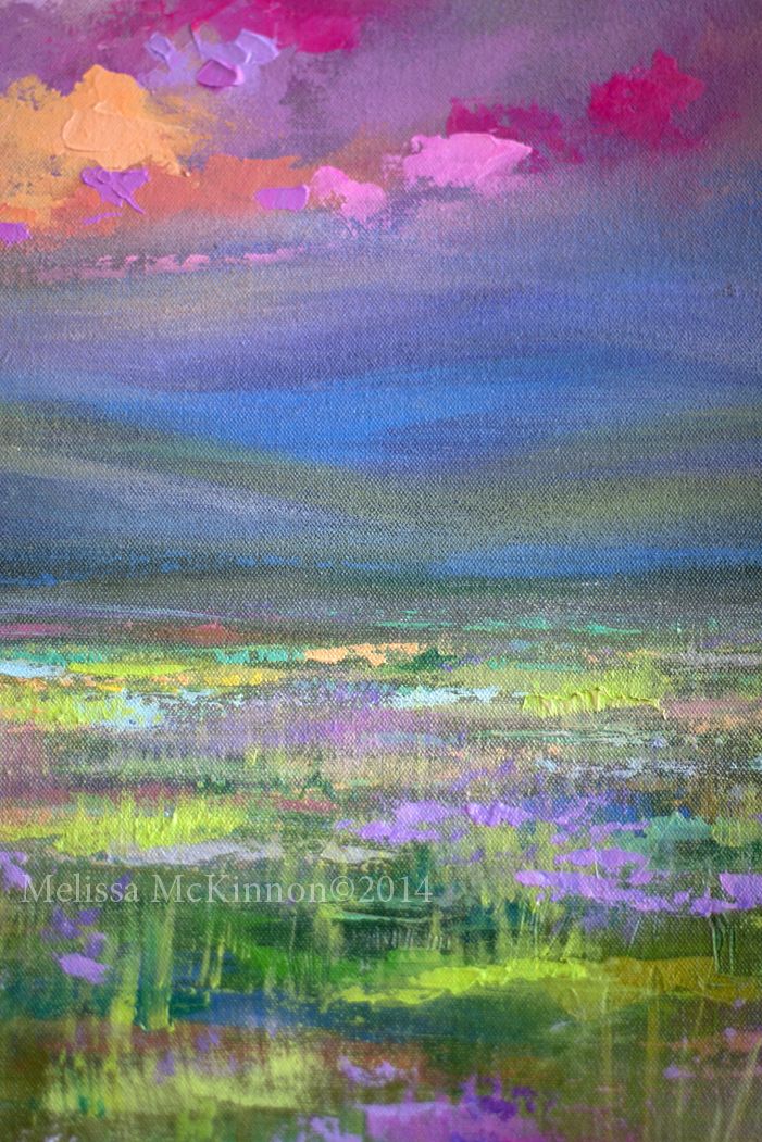 701x1051 Colourful Prairie And Big Sky Abstract Landscape Painting By - Abstract Sky Painting
