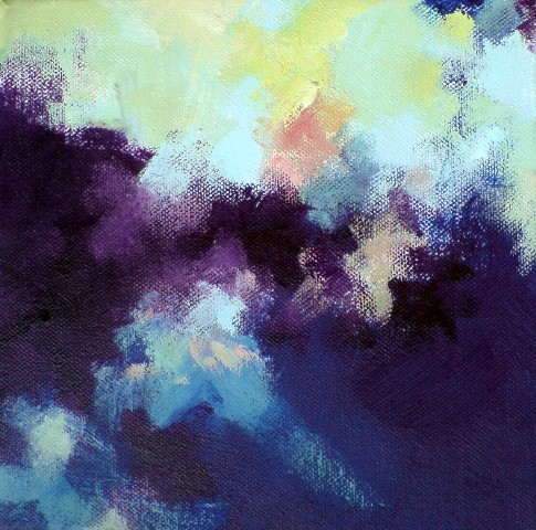 485x480 Night Sky Original Abstract Painting 8x8x2 Inch Night Skies - Abstract Sky Painting