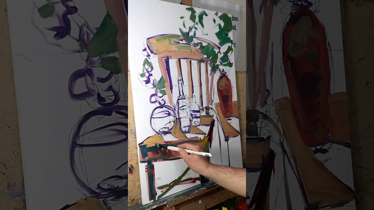 1280x720 Impressionistic Abstract Still Life Oil Painting Demo! Artist Jose - Abstract Still Life Painting