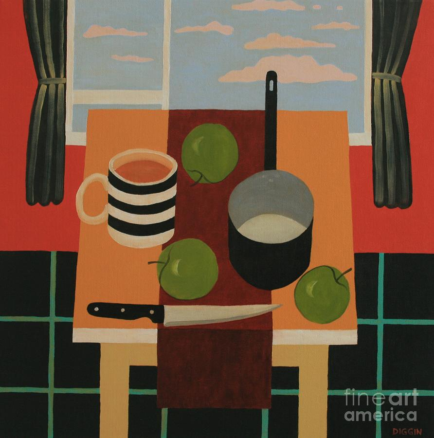 892x900 Abstract Still Life Paintings Abstract Still Life With 3 Green - Abstract Still Life Painting