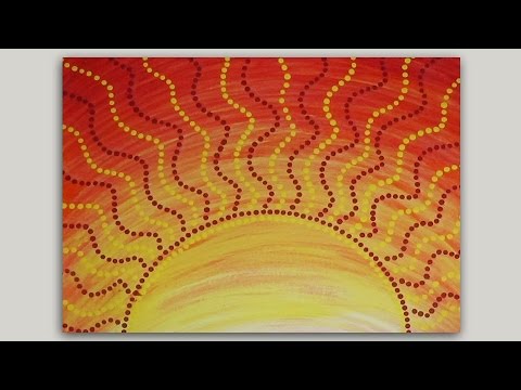 480x360 Easy Acrylic Painting Abstract Sun Dot Art - Abstract Sun Painting