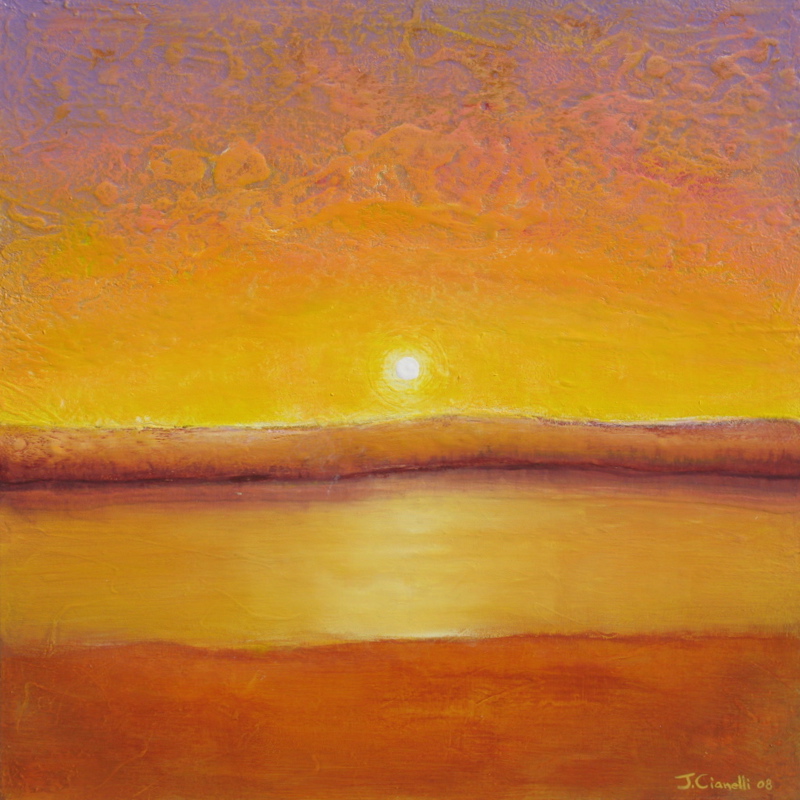 800x800 Gold Sun - Abstract Sun Painting