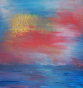 284x300 Original Oil Painting Abstract Sun On Canvas 20 X 20 (Art - Abstract Sun Painting