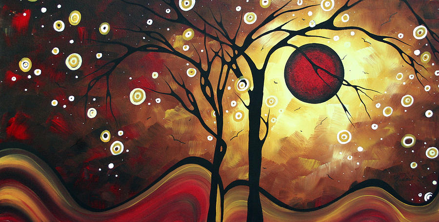 900x455 Abstract Art Original Landscape Painting Catch The Rising Sun By - Abstract Sun Painting