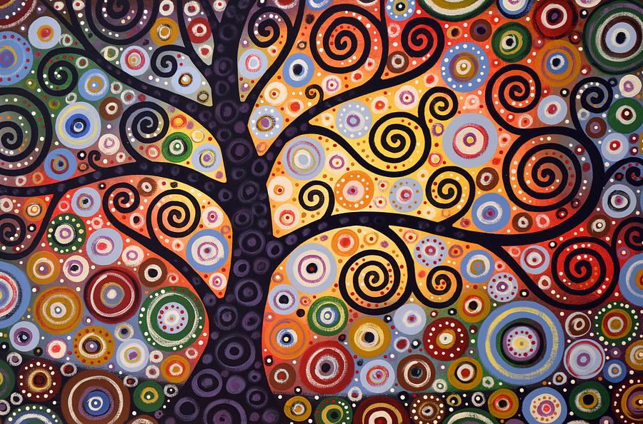 900x594 Abstract Modern Tree Landscape Western Sun By Amy Giacomelli - Abstract Sun Painting