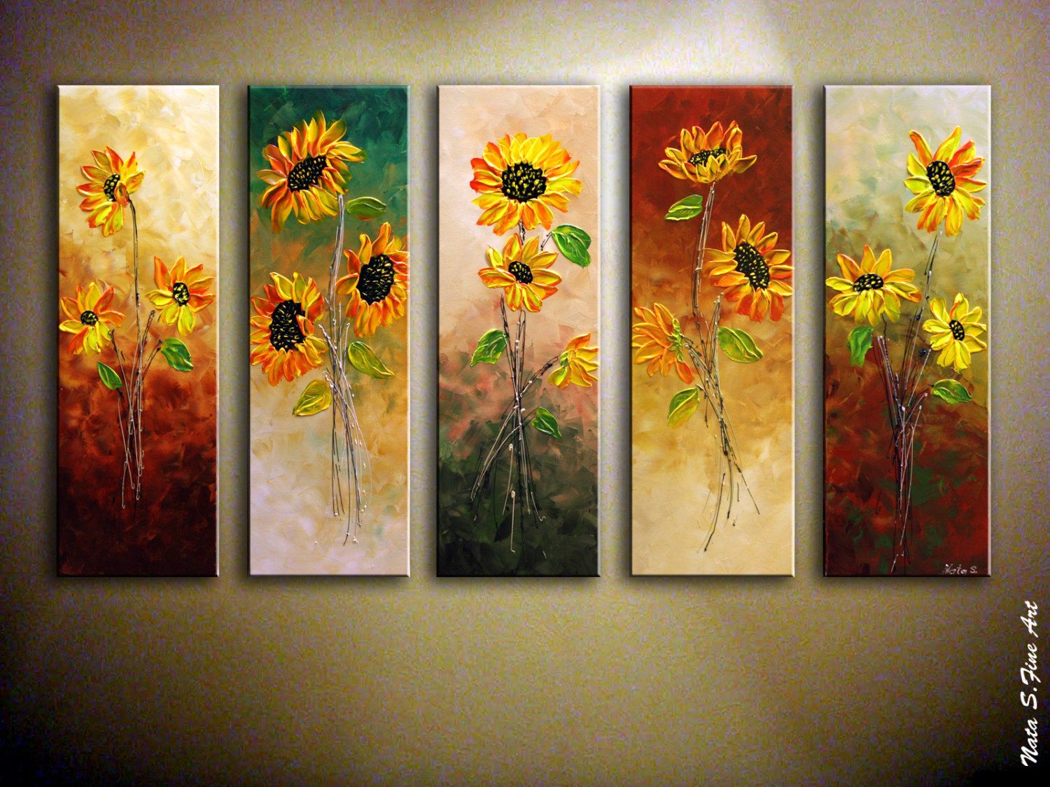 1500x1125 Commission Painting - Abstract Sunflower Painting
