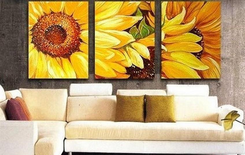 848x538 Flower Art, Sunflower Painting, Canvas Painting, Original Art - Abstract Sunflower Painting