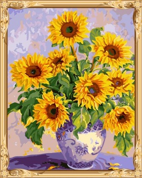 279x350 Gx7689 Paint Boy Wall Art Sunflower Abstract Paintings Of Flowers - Abstract Sunflower Painting