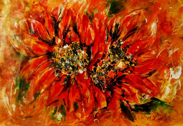 770x531 Saatchi Art Abstract Sunflowers Painting, Sunflowers Art Painting - Abstract Sunflower Painting