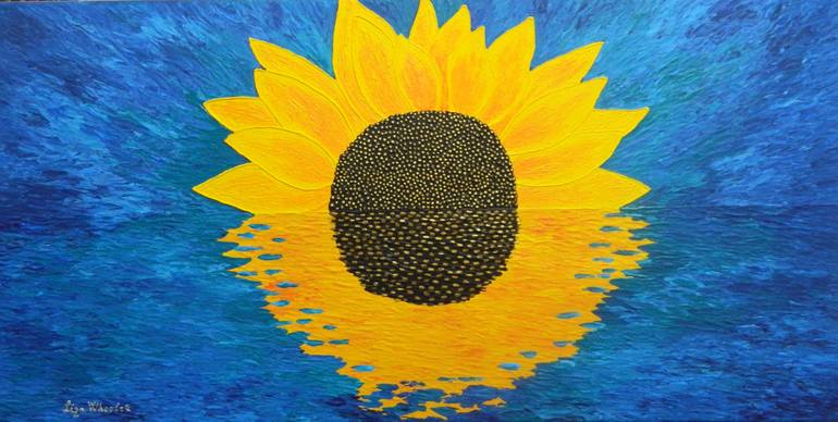 770x388 Saatchi Art Morning Embrace - Abstract Sunflower Painting