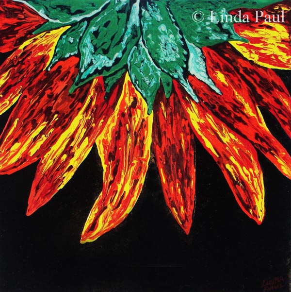 600x601 Sunflower Decor - Abstract Sunflower Painting