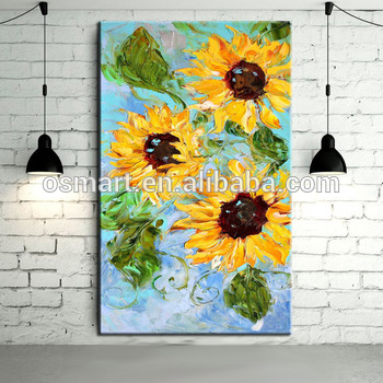 350x350 Wholesale High Quality Handmade Abstract Flowers Oil Painting - Abstract Sunflower Painting