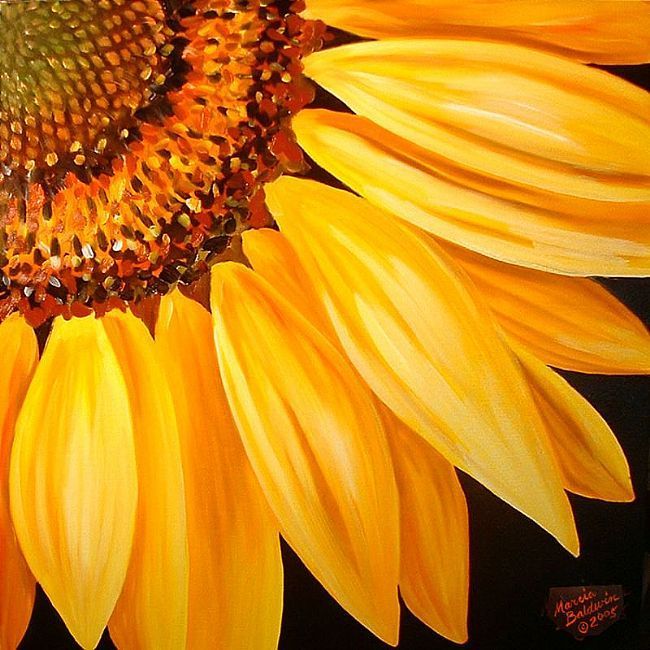 650x650 Sunflower Paintings Sunflower No.9 - Abstract Sunflower Painting