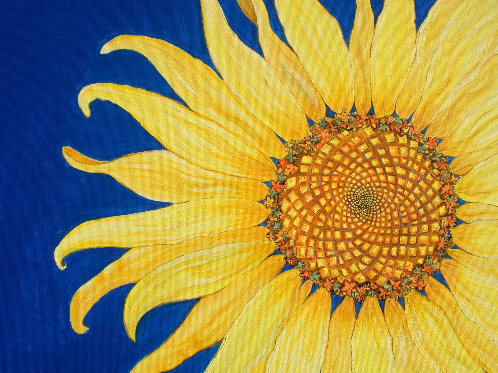 1600x1200 Abstract Sunflower Painting Hd Pictures 4 Hd Wallpapers Crafts - Abstract Sunflower Painting