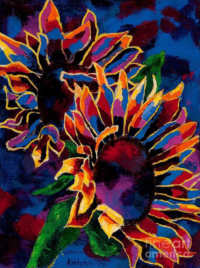 671x900 Abstract Sunflowers Painting By Arthur Witulski - Abstract Sunflower Painting