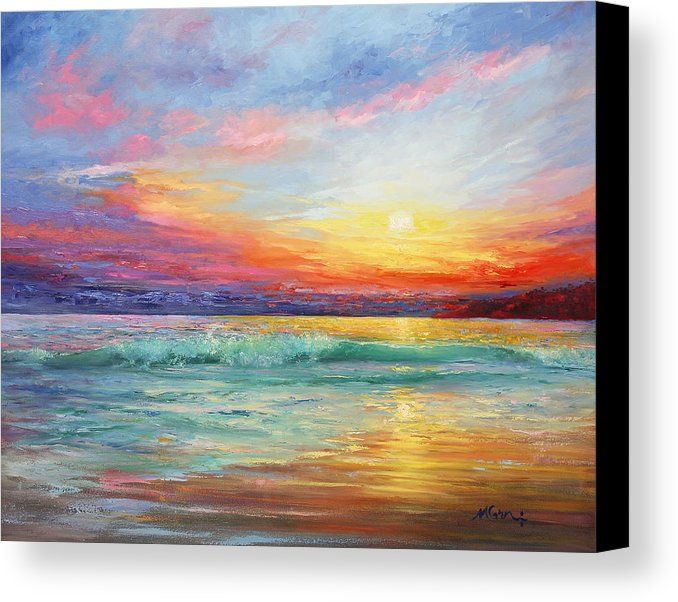 Abstract Sunrise Painting at PaintingValley.com | Explore collection of ...