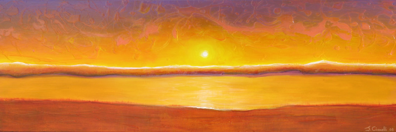 801x267 Cianelli Studios More Information Gold Sunset Abstract - Abstract Sunset Painting