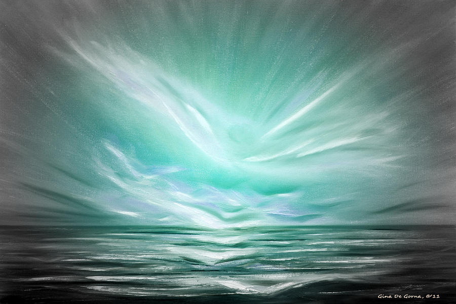 900x600 Flight At Sunset - Abstract Sunset Painting