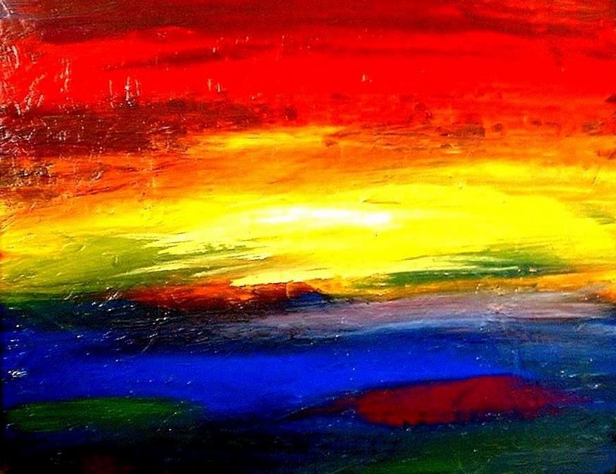 900x693 Abstract Sunset Painting - Abstract Sunset Painting